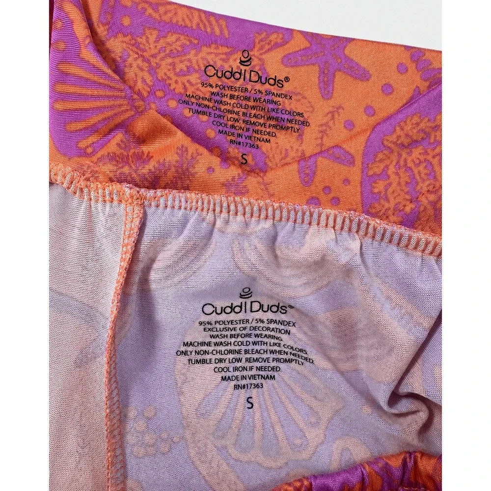 Cuddl Duds 2 Piece Coastal Print Peplum Tank Top Shorts Set Size Small